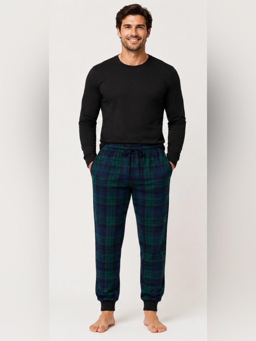 LandsEnd Men's Tall Flannel Jogger Pajama Pant 100% Cotton
